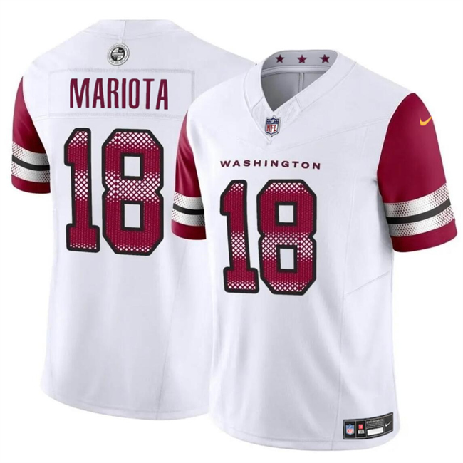 Personalized Men’s Washington Commanders #18 Marcus Mariota White 2024 F.U.S.E Limited Stitched Football Jersey