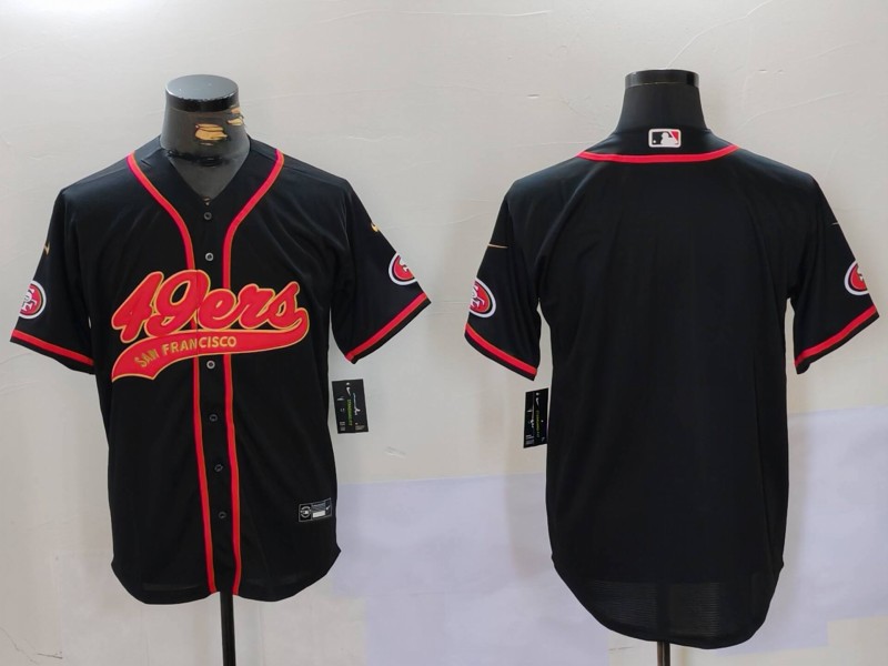 Personalized Men’s San Francisco 49ers Black With Patch Cool Base Stitched Baseball Jersey