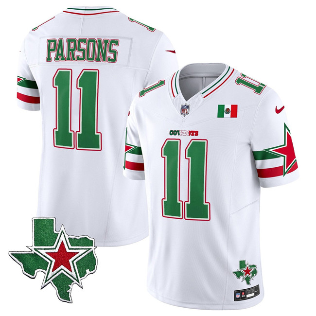 Personalized Men’s Dallas Cowboys #11 Micah Parsons 2024 Mexico White F.U.S.E. Stitched Football Jersey