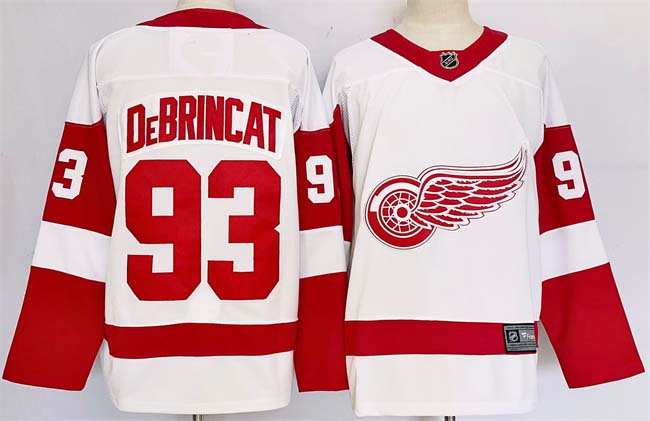 Personalized Men’s Detroit Red Wings #93 Alex DeBrincat White 2024-25 Stitched Jersey