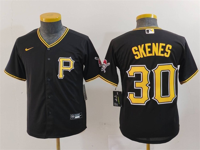 Personalized Youth Pittsburgh Pirates #30 Paul Skenes Black Cool Base Stitched Baseball Jersey