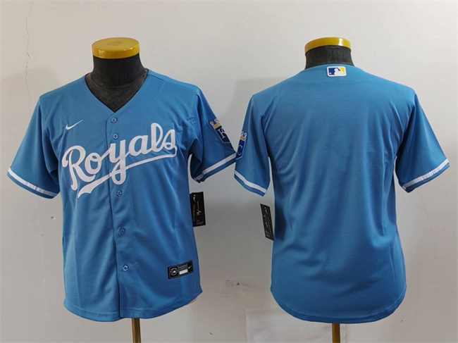 Personalized Youth Kansas City Royals Blank Light Blue Stitched Baseball Jersey