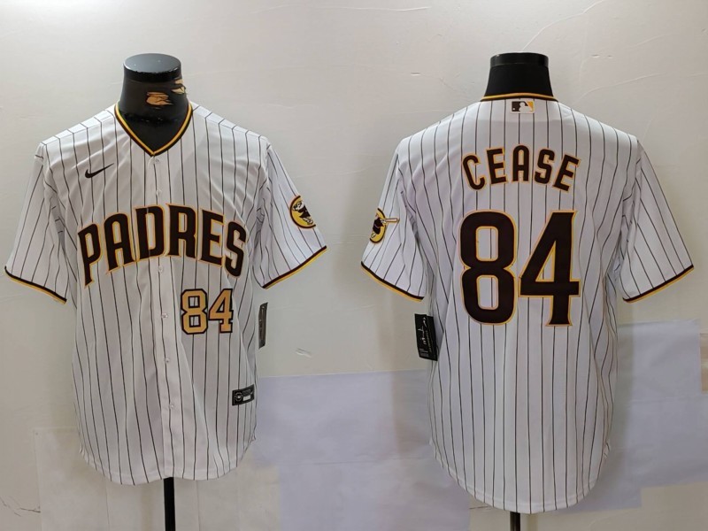 Personalized Men’s San Diego Padres #84 Dylan Cease White Cool Base Stitched Baseball Jersey