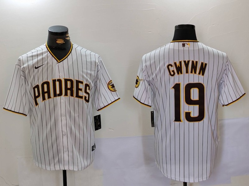 Personalized Men’s San Diego Padres #19 Tony Gwynn White Cool Base Stitched Baseball Jerseys
