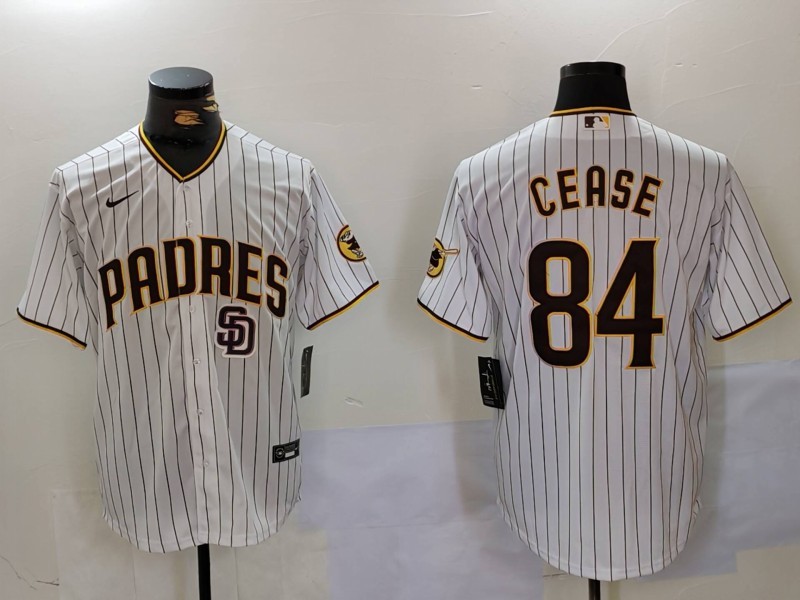 Personalized Men’s San Diego Padres #84 Dylan Cease White Cool Base Stitched Baseball Jerseys