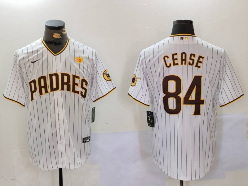 Personalized Men’s San Diego Padres #84 Dylan Cease White Cool Base Stitched Baseball Jerseys