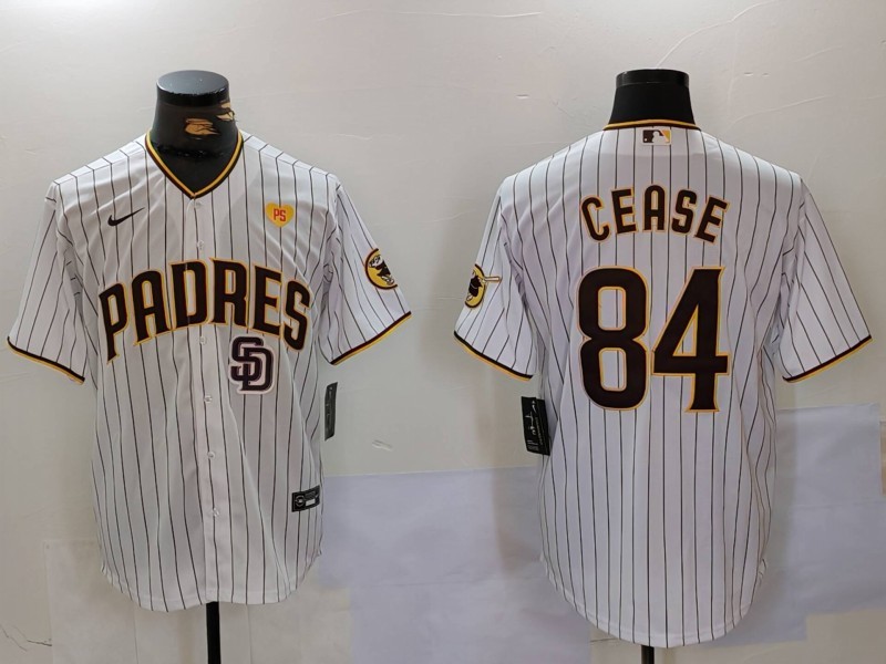 Personalized Men’s San Diego Padres #84 White With PS Patch Cool Base Stitched Baseball Jersey