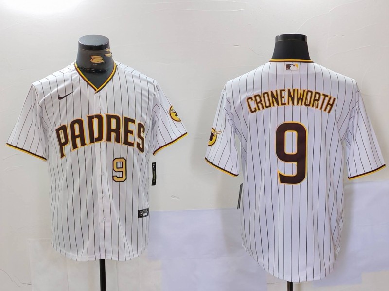 Personalized Men’s San Diego Padres #9 Jake Cronenworth White Cool Base Stitched Baseball Jersey