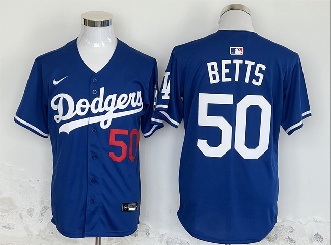 Personalized Men’s Los Angeles Dodgers #50 Mookie Betts Blue 2024 Limited Stitched Baseball Jersey