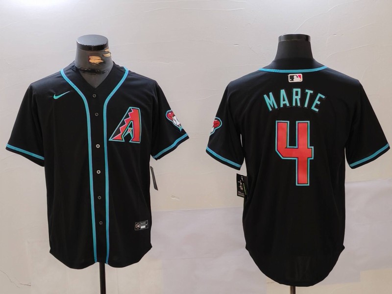 Personalized Men’s Arizona Diamondbacks #4 Ketel Marte Black Cool Base Stitched Baseball Jersey