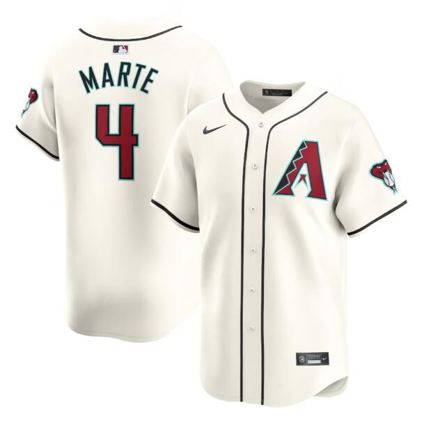 Personalized Men’s Arizona Diamondbacks #4 Ketel Marte 2023 24 Cream Cool Base Stitched Baseball Jersey