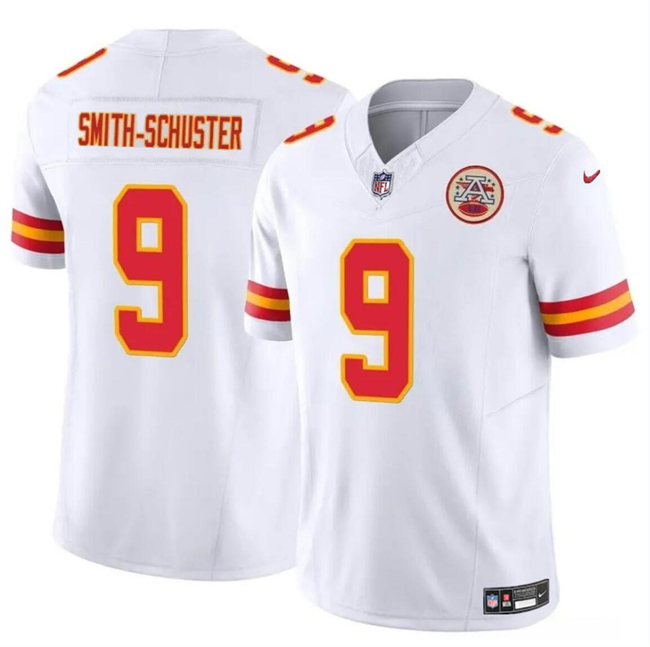 Personalized Youth Kansas City Chiefs #9 JuJu Smith-Schuster White 2023 F.U.S.E Untouchable Limited Stitched Football Jersey