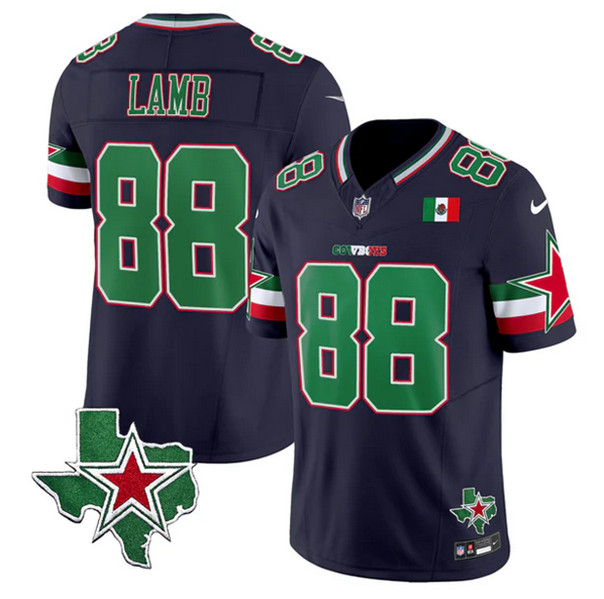 Personalized Men’s Dallas Cowboys #88 CeeDee Lamb 2024 Mexico Navy F.U.S.E. Stitched Football Jersey
