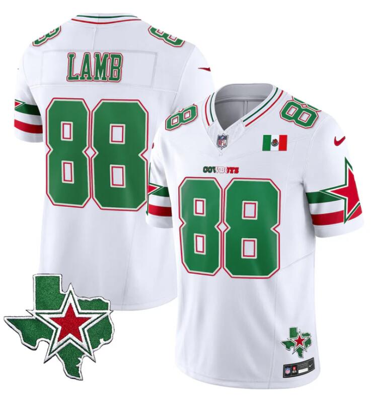 Personalized Men’s Dallas Cowboys #88 CeeDee Lamb 2024 Mexico White F.U.S.E. Stitched Football Jersey