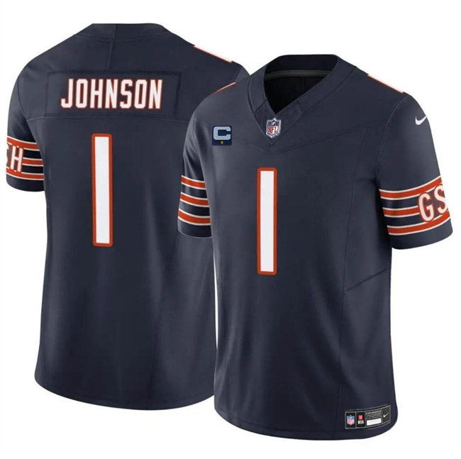 Personalized Men’s Chicago Bears #1 Jaylon Johnson Navy 2024 F.U.S.E. With 1-Star C Patch Untouchable Limited Stitched Football Jersey