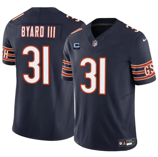 Personalized Men’s Chicago Bears #31 Kevin Byard III Navy 2024 F.U.S.E. With 1-Star C Patch Untouchable Limited Stitched Football Jersey