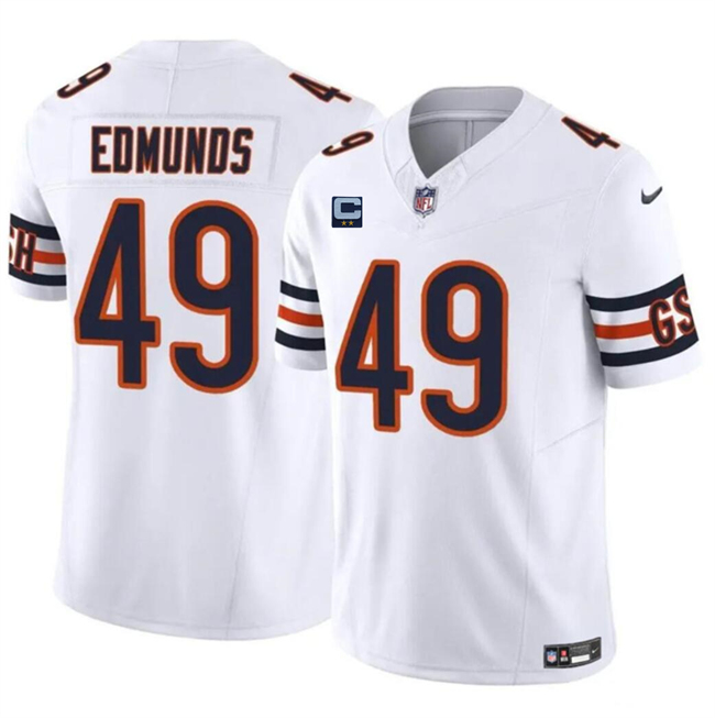 Personalized Men’s Chicago Bears #49 Tremaine Edmunds White 2024 F.U.S.E. With 2-Star C Patch Untouchable Limited Stitched Football Jersey