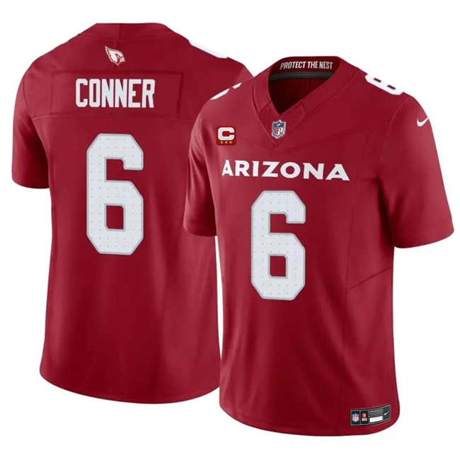 Personalized Men’s Arizona Cardinals #6 James Conner Red 2024 F.U.S.E. With 3-Star C Patch Untouchable Limited Stitched Football Jersey