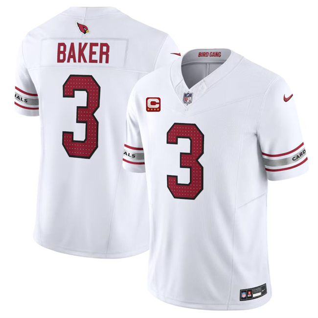 Personalized Men’s Arizona Cardinals #3 Budda Baker White 2024 F.U.S.E. With 4-Star C Patch Untouchable Limited Stitched Football Jersey