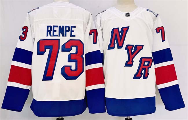 Personalized Men’s New York Rangers #73 Matt Rempe White 2024-25 Stadium Series Stitched Jersey
