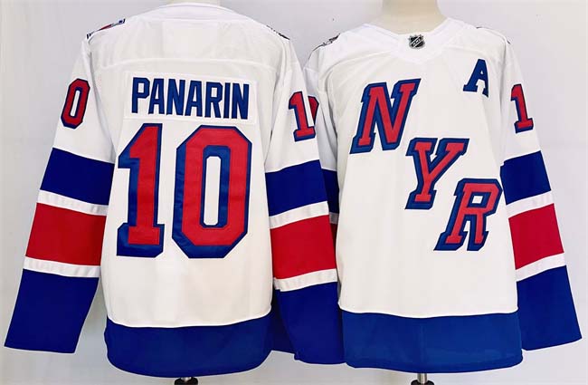 Personalized Men’s New York Rangers #10 Artemi Panarin White 2024-25 Stadium Series Stitched Jersey
