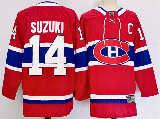 Personalized Men’s Montreal Canadiens #14 Nick Suzuki Red 2024-25 Stitched Jersey