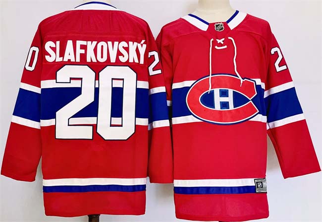 Personalized Men’s Montreal Canadiens #20 Juraj Slafkovsky Red 2024-25 Stitched Jersey