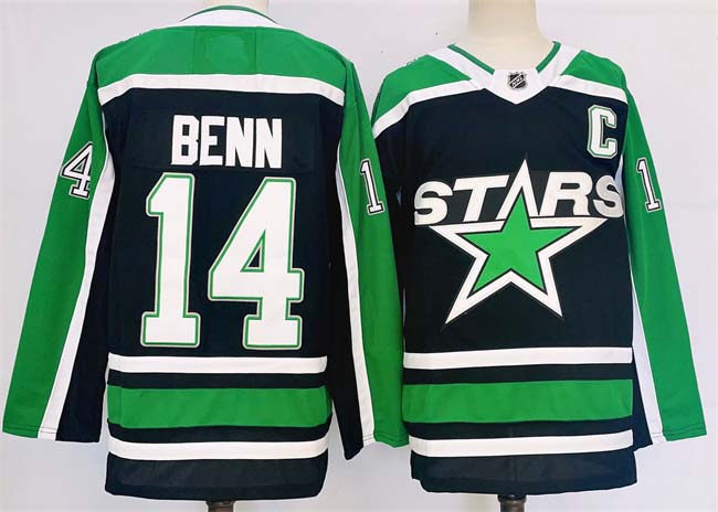 Personalized Men’s Dallas Stars #14 Jamie Benn Black 2024-25 Reverse Retro Stitched Jersey