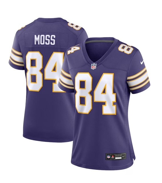 Personalized Women Minnesota Vikings #84 Randy Moss Purple Untouchable Limited Stitched Jersey