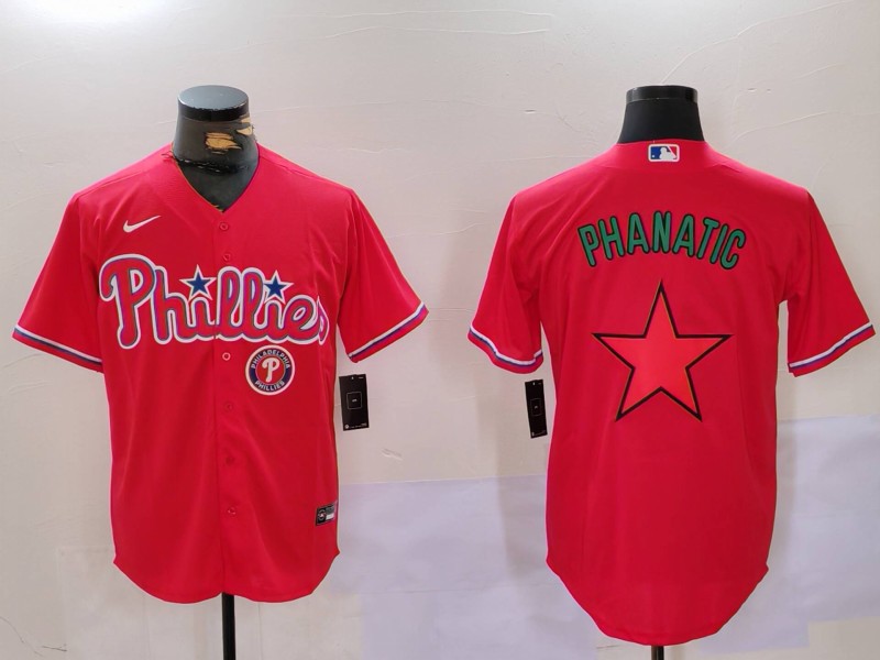 Personalized Men’s Philadelphia Phillies Phanatic Red Cool Base Stitched Jerseys