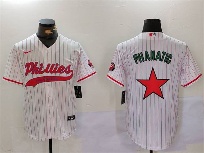 Personalized Men’s Philadelphia Phillies Phanatic White Red Cool Base Stitched Jersey