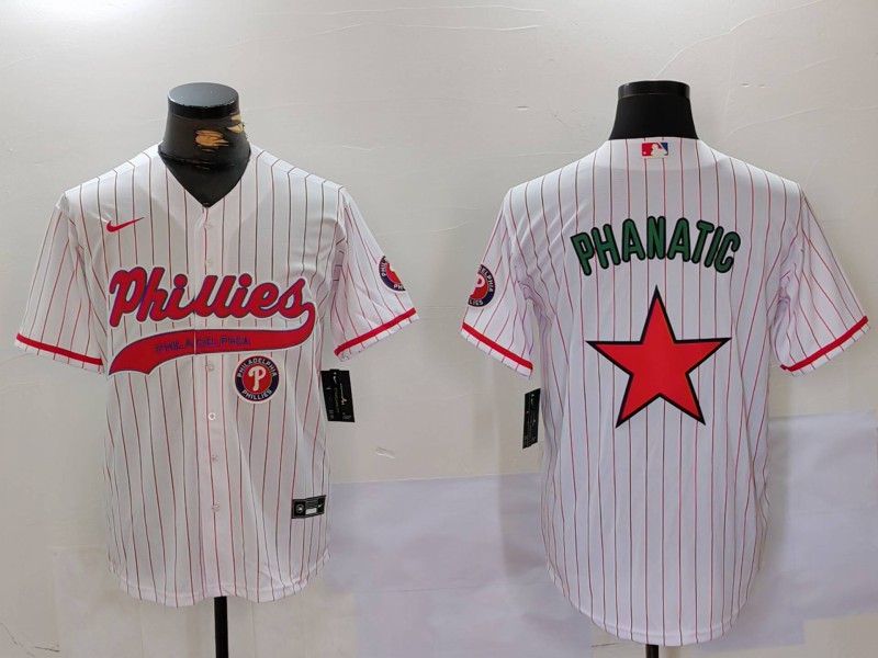 Personalized Men’s Philadelphia Phillies Phanatic White Red Cool Base Stitched Jerseys