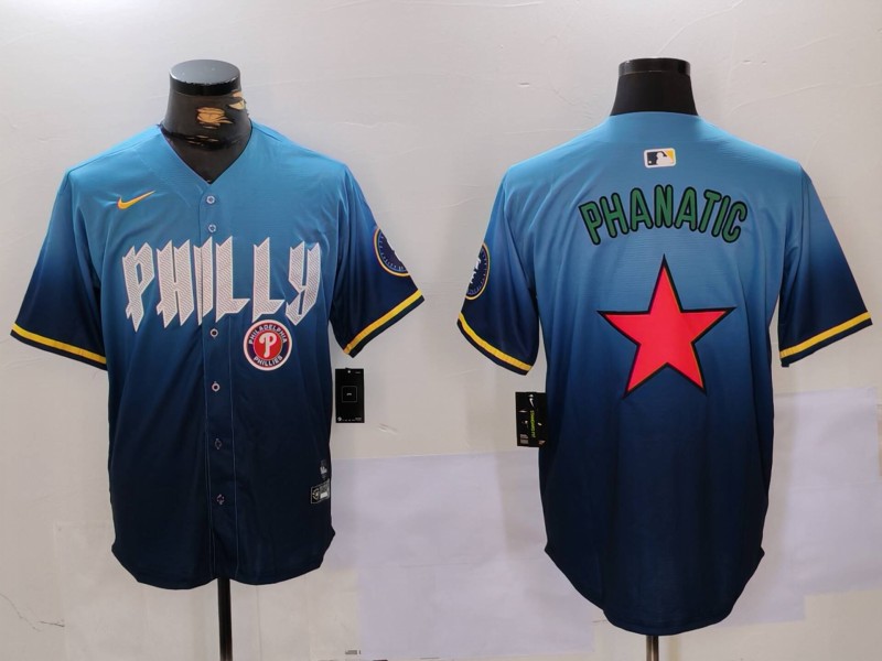 Personalized Men’s Philadelphia Phillies Phanatic Blue City Connect Limited Stitched Jerseys
