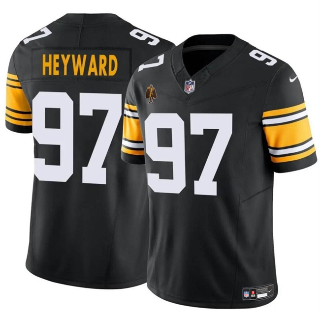 Personalized Men’s Pittsburgh Steelers #97 Cameron Heyward Black 2024 F.U.S.E. With Walter Payton Patch Untouchable Limited Stitched Jersey