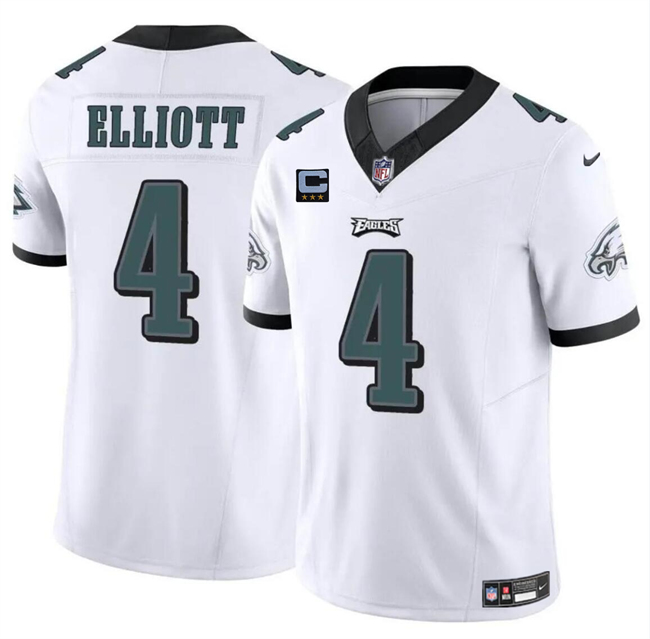 Personalized Men’s Philadelphia Eagles #4 Jake Elliott White F.U.S.E With 3-Star C Patch Untouchable Limited Stitched Football Jersey