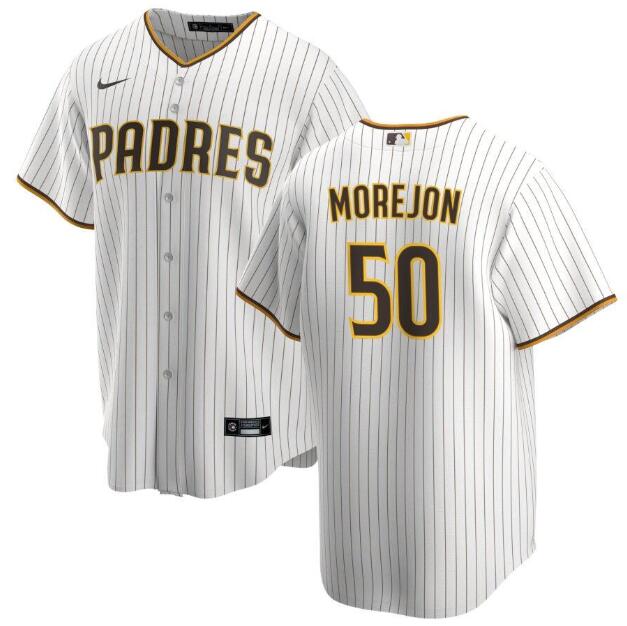 Personalized Men’s San Diego Padres #50 Adrian Morejon White Home Stitched Baseball Jersey
