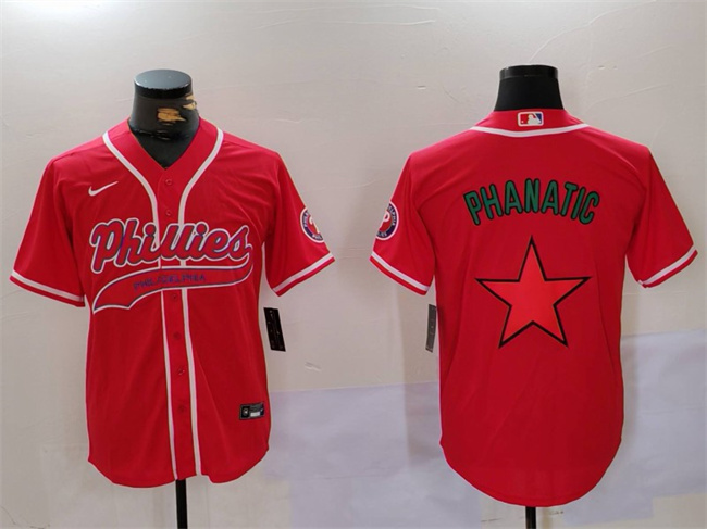 Personalized Men’s Philadelphia Phillies Phanatic Red Cool Base Stitched Jersey