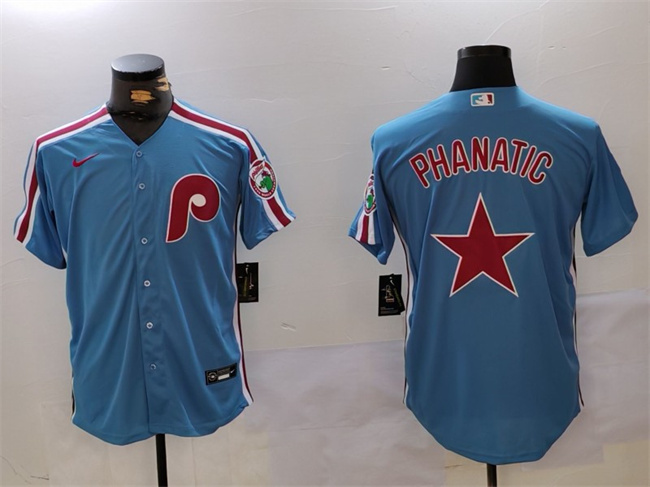 Personalized Men’s Philadelphia Phillies Phanatic Blue Cool Base Stitched Jersey