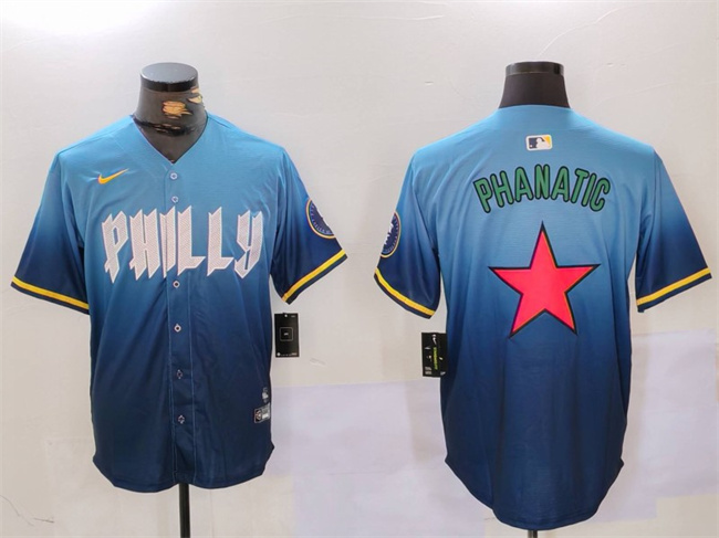 Personalized Men’s Philadelphia Phillies Phanatic Blue City Connect Limited Stitched Jersey