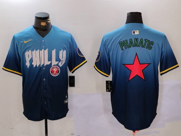 Personalized Men’s Philadelphia Phillies Phanatic Blue City Connect Limited Stitched Jerseys