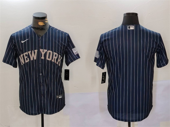Personalized Men’s New York Yankees Blank Navy Cool Base Stitched Baseball Jersey