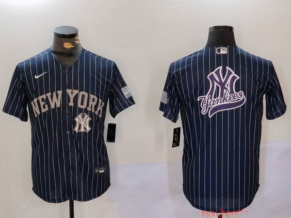 Personalized Men’s New York Yankees Navy Team Big Logo Cool Base Stitched Baseball Jerseys