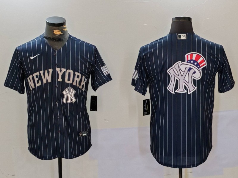Personalized Men’s New York Yankees Navy Team Big Logo Cool Base Stitched Baseball Jerseys