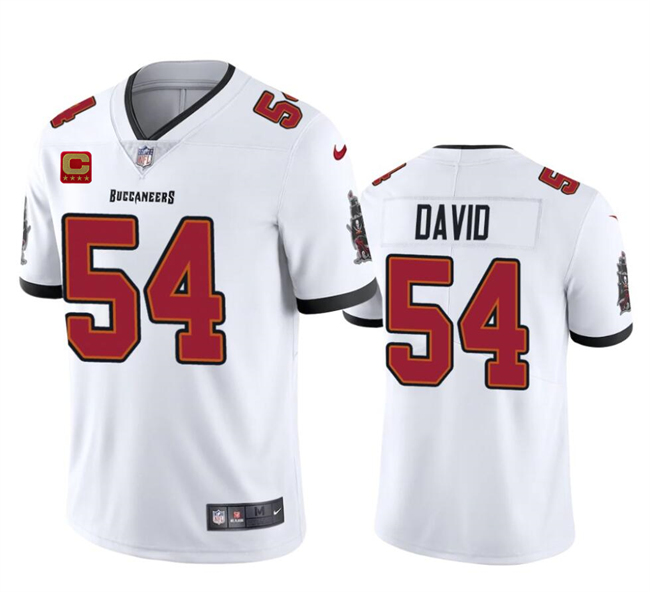 Personalized Men’s Tampa Bay Buccaneers #54 Lavonte David White 2024 With 4-Star C Patch Untouchable Limited Stitched NFL Jersey