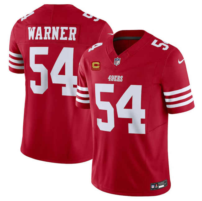 Personalized Men’s San Francisco 49ers #54 Fred Warner Red 2024 F.U.S.E. With 4-Star C Patch Untouchable Limited Stitched Football Jersey
