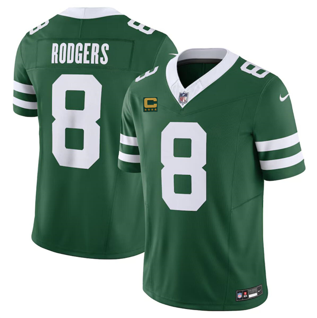 Personalized Men’s New York Jets #8 Aaron Rodgers Green 2024 F.U.S.E. With 4-Star C Patch Limited Stitched Jersey