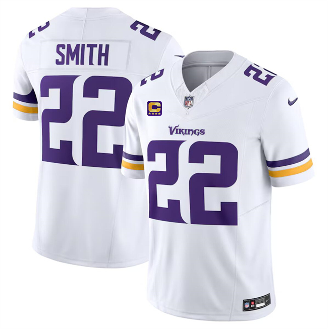 Personalized Men’s Minnesota Vikings #22 Harrison Smith White 2024 F.U.S.E. With 4-Star C Patch Untouchable Limited Stitched Jersey