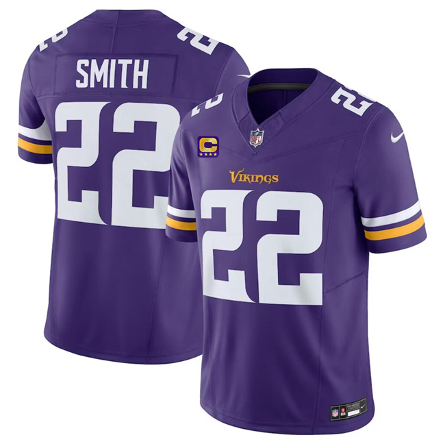 Personalized Men’s Minnesota Vikings #22 Harrison Smith Purple 2024 F.U.S.E. With 4-Star C Patch Untouchable Limited Stitched Jersey