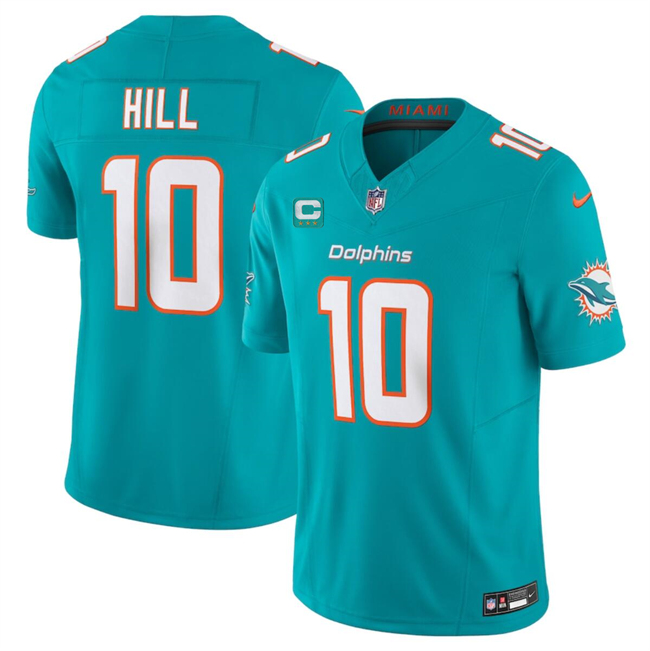 Personalized Men’s Miami Dolphins #10 Tyreek Hill Aqua F.U.S.E With 3-Star C Patch Limited Stitched Football Jersey