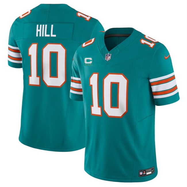 Personalized Men’s Miami Dolphins #10 Tyreek Hill Aqua F.U.S.E Alternate With 3-Star C Patch Limited Stitched Football Jersey